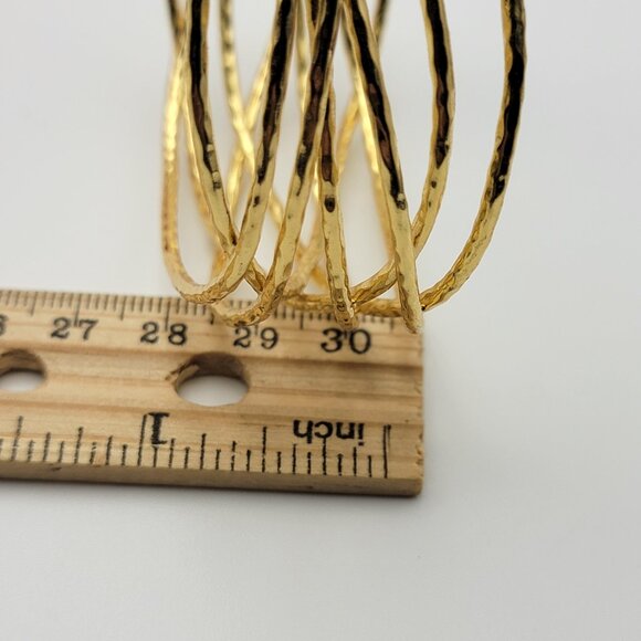 GORJANA Gold Cuff Bracelet 7" Adjustable Open Work Wire Gladiator LOLA - Picture 6 of 6